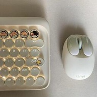 [公司貨】電競鍵盤 機械鍵盤 遊戲鍵盤 LOFREE洛斐蠟筆小新無線藍牙機械鍵盤滑鼠 筆記本電腦手機女生茶軸