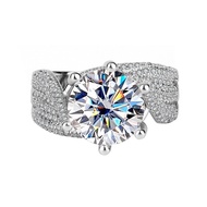 Real Moissanite 3-5ct Luxury Ring For Women 925 Sterling Silver With GRA Certificate Box Fine Engage