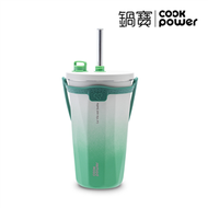 真空陶瓷保溫吸管杯700ml-抹茶綠【鍋寶CookPower】 (新品)