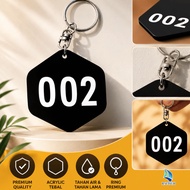 GANTUNGAN Custom Premium Acrylic Number Keychains 田 Elegant, Minimalist & Anti-Market