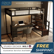 EDV.IS [ Savo ] Loft bed upper bunk bed frame  wood stair metal frame space saving [PWP Promo][Free 