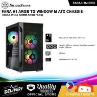 SilverStone CPU CASE FARA H1 ARGB TG Window M-ATX Chassis - Black [Built-in 3 x 120mm ARGB Fans]  SS