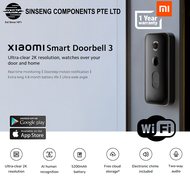 Xiaomi Smart Battery Doorbell 3 Wireless IP Camera with Chime + Video Camera 180° 2K HD Resolution A