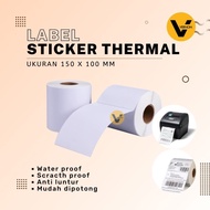 Label Kertas Sticker Resi Printer Thermal Barcode A6 150 x 100 mm