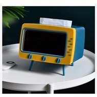 TV-SHAPED TISSUE BOX + CELLPHONE HOLDER TV TISSUE BOX ORGANIZER