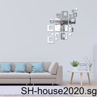 UFHTech 3D Acrylic Wall Clock Squares Mirror Wall Stickers Modern DIY Stickers