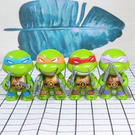 淑萸 Q版忍者神龟汽车家居摆件 公仔人偶手办车载玩具模型饰品4件套 4件套神龟+3M胶
