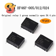 10pcs Relay HF46F-005/012/024-HS1 5V/12V/24V 1 Set Normally Open 5A 4 Pin Relay