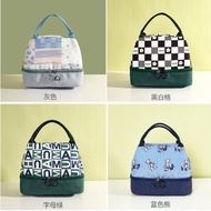 Double Layer Insulated Bag Printed Bento Bag Outdoor Lunch Bag Waterproof Picnic Bag Insulated Lunch