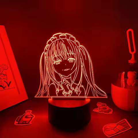 Anime Date A Live Origami Tobiichi 3D LED Neon Night Lights Birthday Gift for Friend Otaku Bedroom T