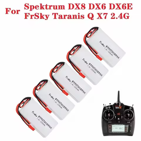 7.4V 2200mAh Lipo Battery for FrSky Taranis Q X7 2.4G Transmitter Spektrum DX8 DX6e DX6 Rc Spare Par