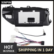 Xinpin Navigation Frame Facia Car Radio Panel 10.1in Fascia GPS with Power Cord Fit for T&amp;Hilux 2014-2019
