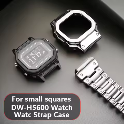 Watch Set For CASIO 3516 DW-H5600 Small Square Watchband Modified Metal Case Men Stainless Steel Wat