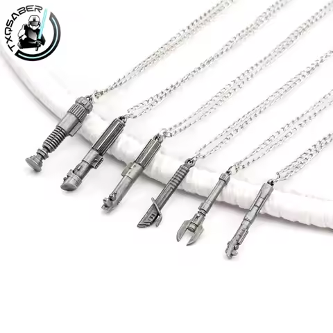 TXQSABER Mini Replica Kenobi Saber Metal Material necklace Cosplay Accessories ornament Jedi Collect