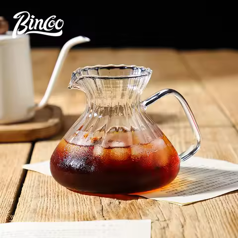 Bincoo 500ml / 600ml Glass Hand Drip Coffee Pot Carafe Share Pot Pour Over Coffee Server Drip Coffee