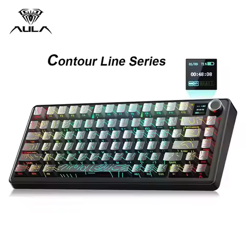 AULA F75/F75 MAX Gaming Mechanical Keyboard 2.4G Wireless/BT/Wired Keyboard 75% 81 Key Hot-Swap RGB