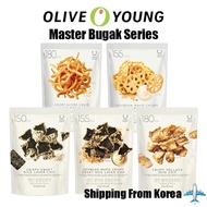 Olive Young Delight Project Master Bugak (Korean traditional chips) Seaweed 5Flavors Glutinous Rice laver / Soy Mayo laver / Fried Pollack Skin / Soy Mayo Lotus Root / Sliced Squid