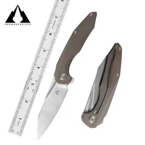 CMBMADEKNIVES Dagon Titanium Handle M390 Steel Blade Camping Outdoor Pocket Folding Knife EDC CMB-11
