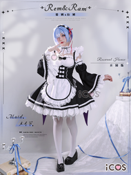 ชุดนักเรียนหญิงสาว ICOS Rem Cosplay ชุดผู้หญิงรับใช้ Estate Version จากเรื่อง Life in Another World
