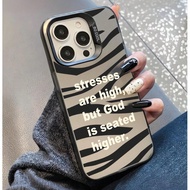 1pc Minimalist Zebra Pattern Matte Anti-Fall Protective Phone Case, Compatible With IPhone 11, 12, 1
