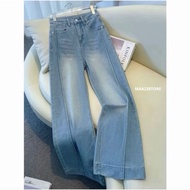 YOYO- New Trendy Highwaist Culottes Loose Wide Leg Jeans for Women Korean Style Seluar Jeans Perempu