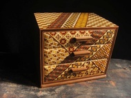 【老時光 OLD-TIME】早期二手日本製箱根寄木細工收納櫃珠寶盒