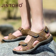 Fashion Men Genuine Leather Shoes Male Sandals Summer Beach Leather Sandals