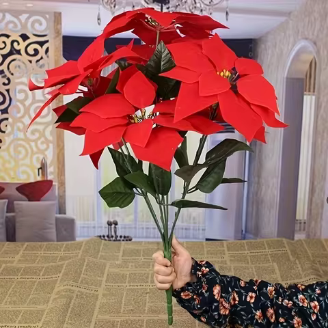 1 Piece of 7-Head Encrypted 21 Leaf Valentine's Day Mother's Day Bouquet Artificial Christmas Flower