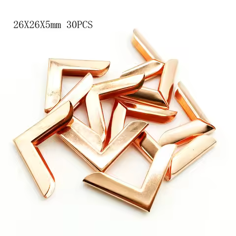 30PCS/Lot 26x26x5mm Rose Gold Metal Book Corners For Photo Albums Menus Folders DIY Scrapbooking Dec