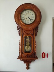 巴洛克 古董鐘 側空花飾 機械發條大型掛鐘