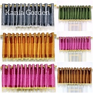 Glossy Blackout Smokring Fringe Door Curtain Blackout Curtain