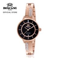 Roscani Dana E90 (Sapphire Crystal) Rose Gold Black Bracelet Women Watch