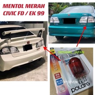 Mentol Merah T20 red Civic FD / EK 99 / Kelisa / Tail Lamp Bulb T20 Red / Mentol Lampu Belakang Merah POLARG JAPAN