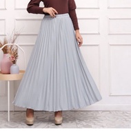 Yuri Skirt Rok Plisket Premium Plisket Skirt Premium Rok - silver