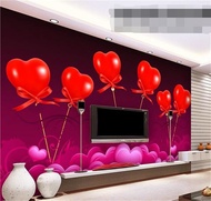 custom size 3d photo wallpaper living room mural red love heart simple kids painting sofa TV backgro