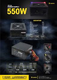 POWER SUPPLY (อุปกรณ์จ่ายไฟ) NUBWO 550,650 WATT (NPS-020)(NPS-030)  ประกัน 1 ปี