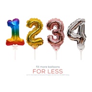 7inch Birthday Party Balloon ins Cake Insert Card Balloon Mini Number Balloon Fairy Stick Multicolor