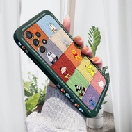 พร้อมปลอกสำหรับ Samsung A04S Galaxy A30 A23 A23(5G) A13 A13(5G) A53(5G) A52 A52(4G/5G) A52s(5G) เคสลายการ์ตูน A71 A51 A52 (5ก.) LTE เคสโทรศัพท์ดีไซน์ข้างหมีหลากสีขอบสี่เหลี่ยมลายปลอกซิลิโคนเคสป้องกันคลุมทั้งหมด