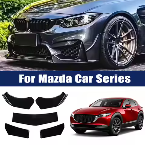 5Pcs ABS Front Bumper Lip Body Kit Spoiler Splitter Canard Trim Exterior Accessories For Mazda 3 6 C