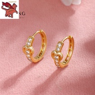 Hikaw Saudi Gold 18k Pawnable Legit Simple Love Set Diamond Zircon Earrings