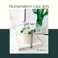 [SG Seller] 6 inch 8 inch 10 inch Elegant Transparent Cake Box | Semi Transparent Cake Box