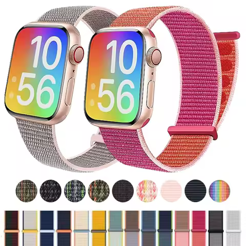 Nylon loop Strap For Apple Watch Band 44mm 42/40mm 45mm 38/41mm Sport pride Bracelet iwatch Ultra2 4