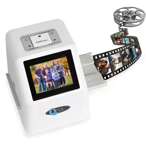 QPIX Digital Film Slide Scanner Converts 35mm Film Scanner for Negatives with 2.4inch LCD 22mp Super