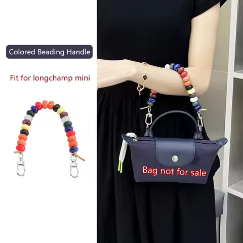Colored Beading Bag Handle For Longchamp Mini Pearl Chain Bag Strap Shoulder Strap Bag Decoration Ba
