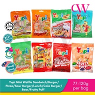 Gummy jelly Yupi Burger Yupi Cola Yupi Bear Yupi Lunch Yupi Fruity Puff Yupi Sour Burger Yupi Pizza 