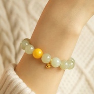 冰透葡萄和田玉圓珠手串晴水冰底油潤