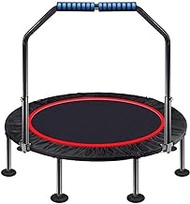 Home Office Fitness Trampoline for Adults Foldable 47In Rebounder Trampoline Exercise with Adjustable Handrail for Indoor Outdoor Garden Yoga Exercise Cardio