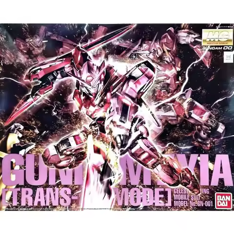 Bandai MG 1/100 GN-001 Gundam Exia Trans-Am Mode Gundam 00 Plastic Kit Gloss Pink Red Armor Red GN D