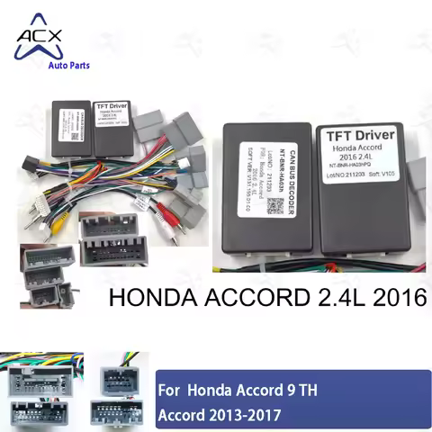 Car 16Pin Android Radio Wiring Harness Adapter Canbus Box Decoder BMR-HA02 For 2014-2017 HONDA ACCOR