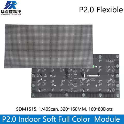 P2.0 Indoor Full Color LED Display Panel 320x160mm Flexible module,LED Matrix RGB Panel 160x80,1/40 